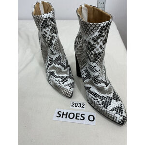 Womans Charlotte Russe Black Brown Snake Print Back Zip Heel Bootie Size 7